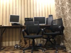 office table, office chair, office computer