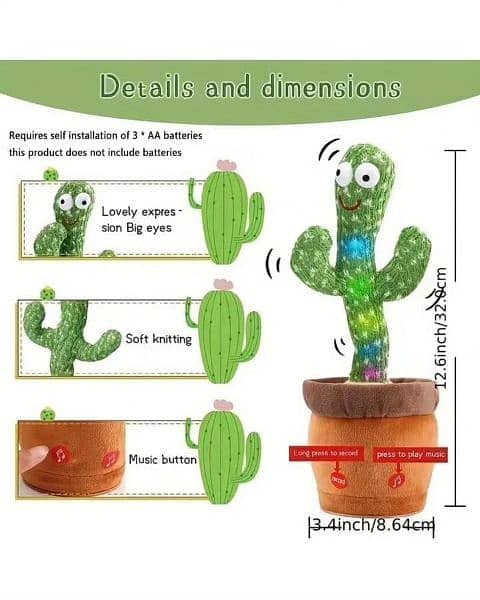 Dancing cactus Plush toy and kids 1