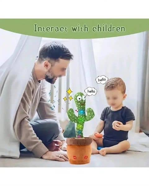 Dancing cactus Plush toy and kids 4