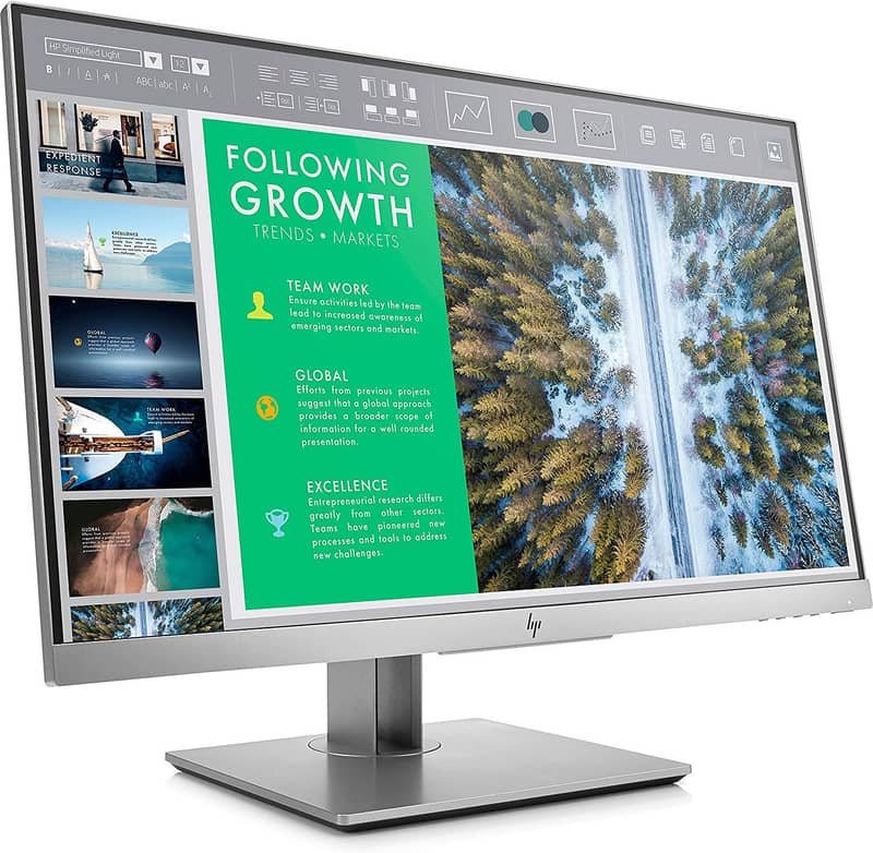 24" Inch HP E243 Borderless IPS Full HD LED Monitor | Silver Color 2