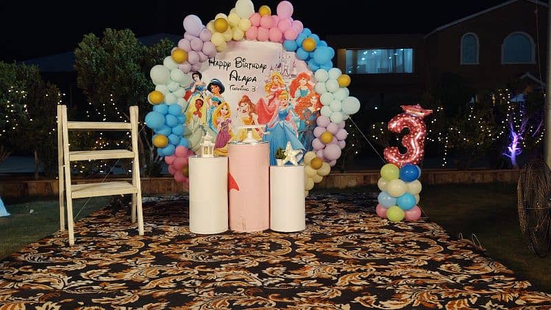 birthday decore/baloon decore/aqeeqa decor/jumping/magic show 8