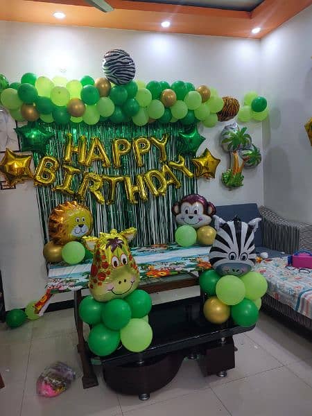 birthday decore/baloon decore/aqeeqa decor/jumping/magic show 9