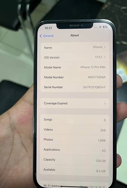 Iphone 12 Pro Max 128 gb non Pta FU 9