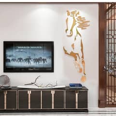 Beautiful Horse Design Acrylic Mirror wall sticker 0