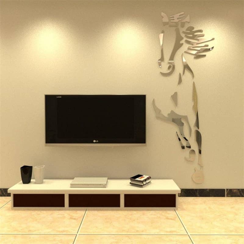 Beautiful Horse Design Acrylic Mirror wall sticker 3