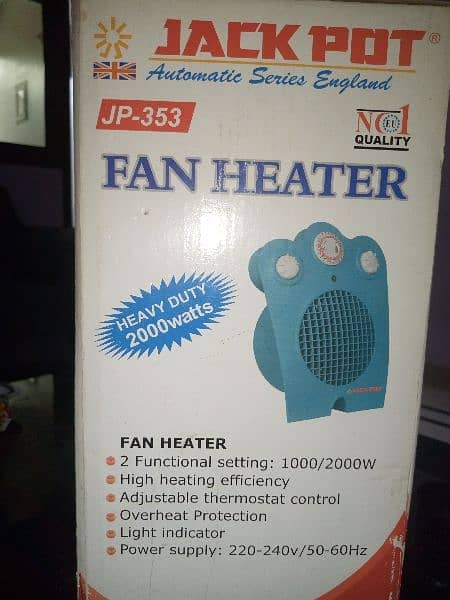 Bilkul new hai Heater k saath Fan k tor bhi chala sakty hain 2