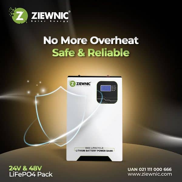 Ziewnic Li wall lithium ion battery 24v/100ah 0