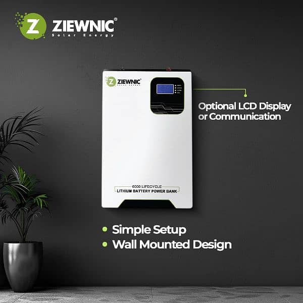 Ziewnic Li wall lithium ion battery 24v/100ah 3