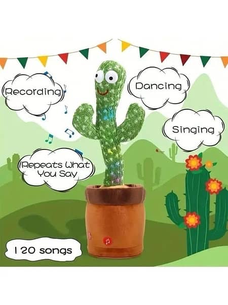 Dancing cactus plush toy for kids 0