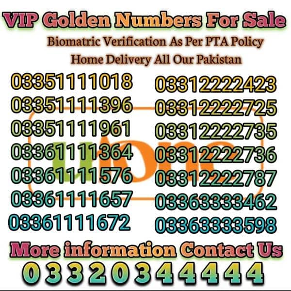 Ufone VIP Golden Numbers For Sale 0