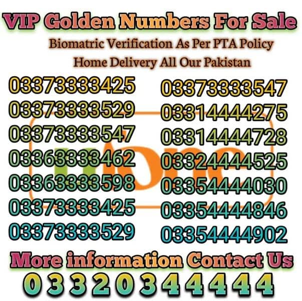 Ufone VIP Golden Numbers For Sale 1