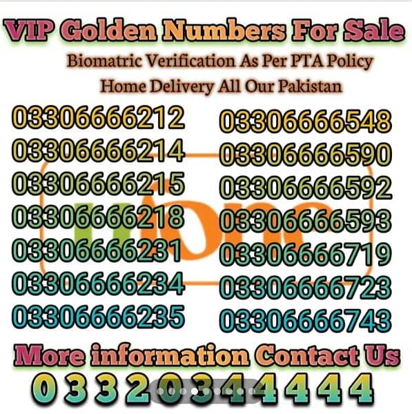 Ufone VIP Golden Numbers For Sale 3