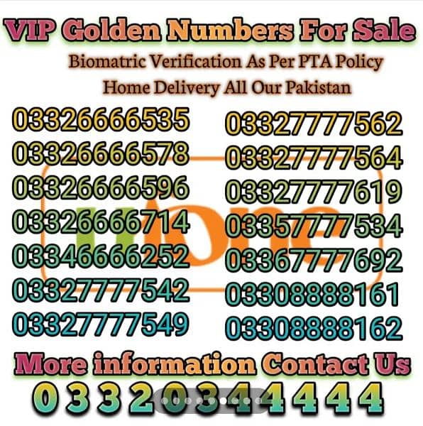 Ufone VIP Golden Numbers For Sale 5