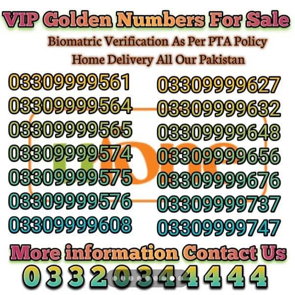 Ufone VIP Golden Numbers For Sale 7