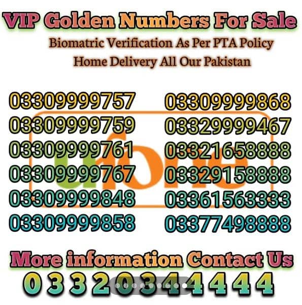 Ufone VIP Golden Numbers For Sale 8