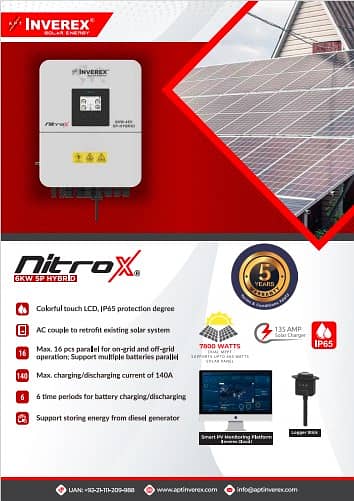 New Inverex Nitrox 6KW Hybrid Solar Inverter 0