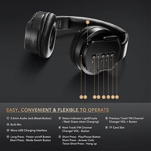 SODO MH2 BLUETOOTH 3.0 WIRELESS HEADPHONE WITH NFC Black 5