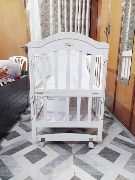 Tinnies Wooden Cot | Baby Cot | White Cot | Imported Wooden Cot 0