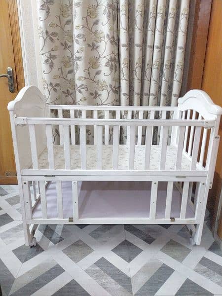 Tinnies Wooden Cot | Baby Cot | White Cot | Imported Wooden Cot 2