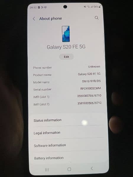 S20FE 5G non pta 128/6 only back change all ok any watsap 03489950799 5