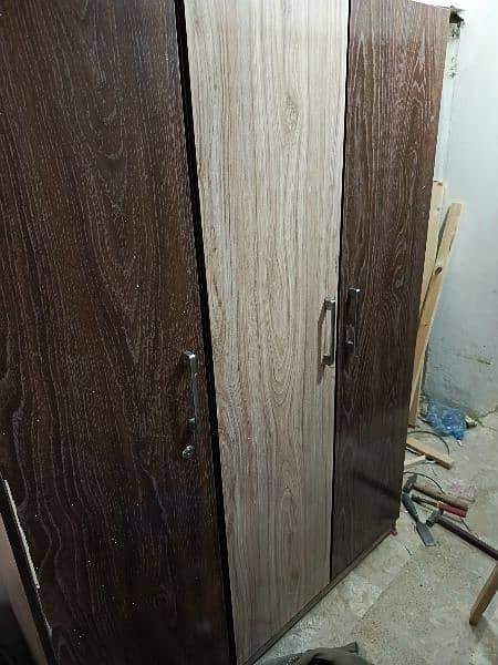 3 door kids cupboard in lasani wood 4