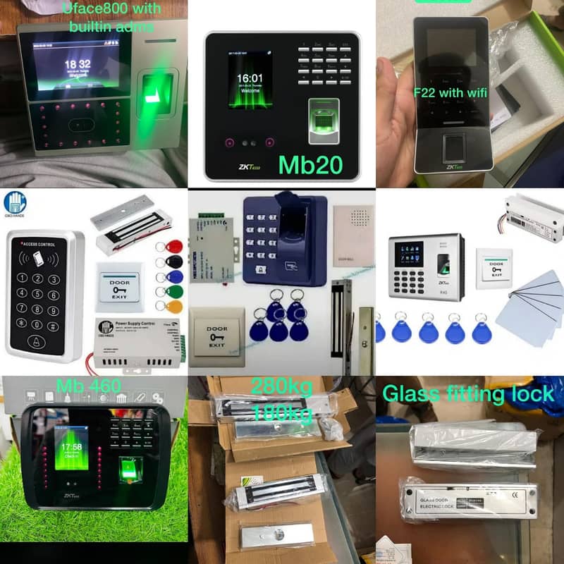 ZKteco biometric attendance machine electric door lock access control 1