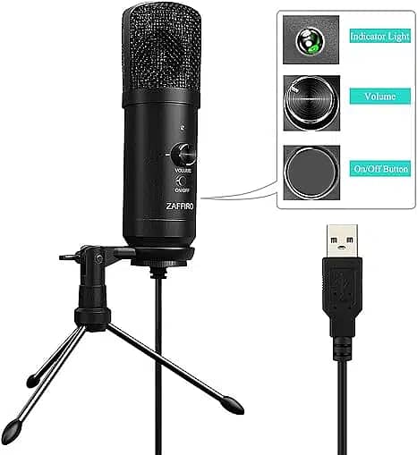 Zaffiro USB Microphone, Recording Microphone Plug & Play 3