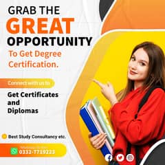 Best Study consultants Get degree certification - diploma Inter Matric