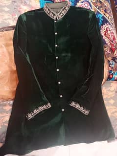 breand new velvet sherwani designer made