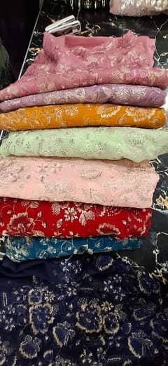 lawn shaffon organza fancy all suits collection available 0