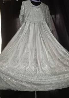 Olive colour long tail bridal walima maxi