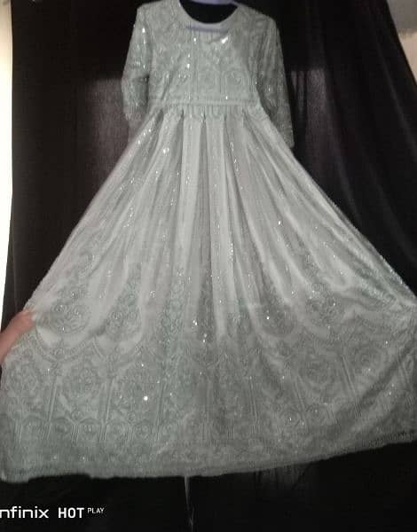 Olive colour long tail bridal walima maxi 2