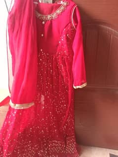 red colour fancy frock