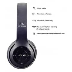 wireless stereo headphones, black