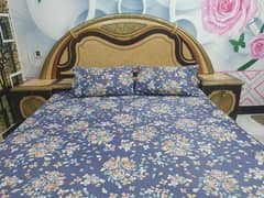 king bed with normal condition with side tables and mattres