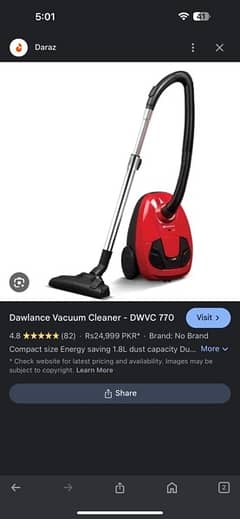 dawlance 770 vacume cleaner 0