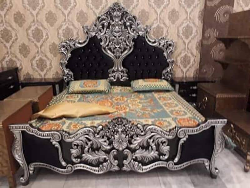 Classic Bed set Design . Includes Bed, dressing table and side tables. 1