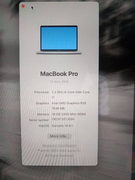 MacBook pro 15 inch 2018 Model 8