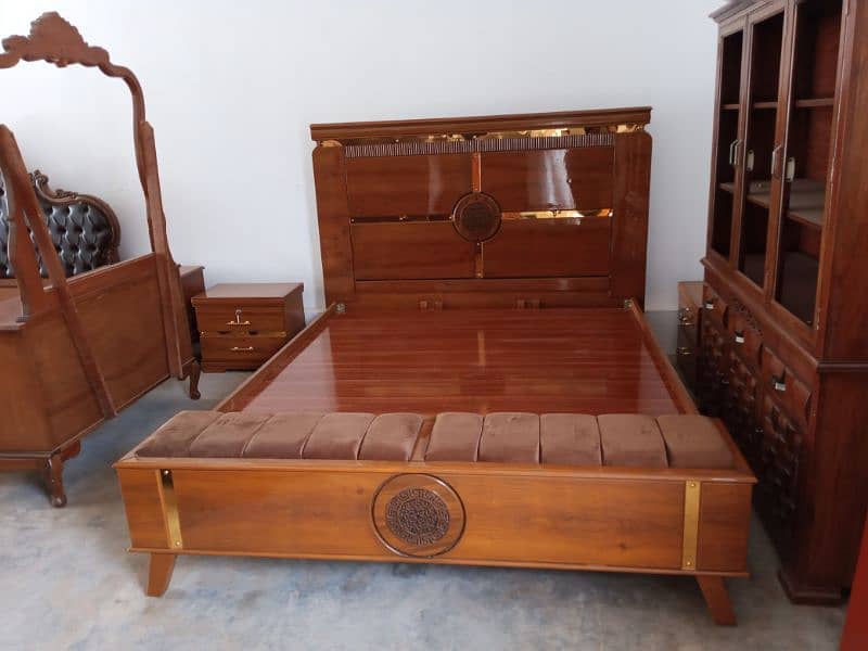 Wood bed set / Veneer lasani bed / furniture bed / Bed for sale 1