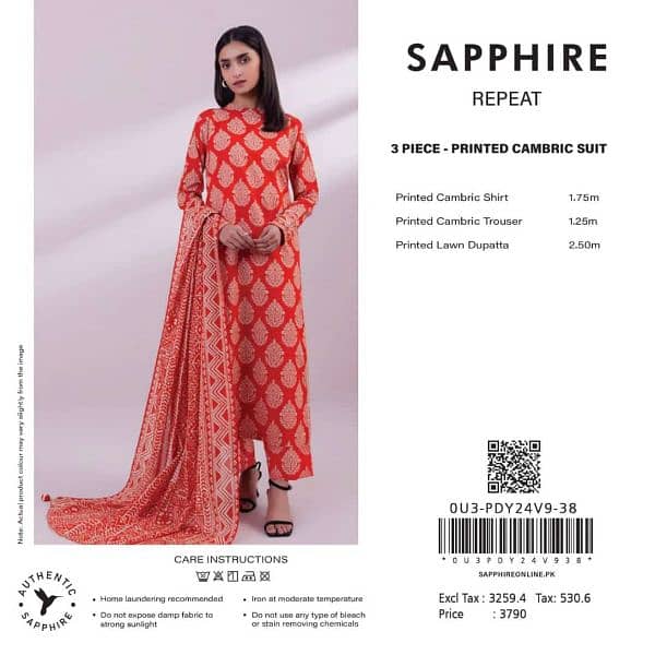 Sapphire 3pc cambric beautiful printss 6