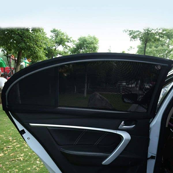 4Pcs Car Window Sun Protection Window Mesh Elastic Cover 6