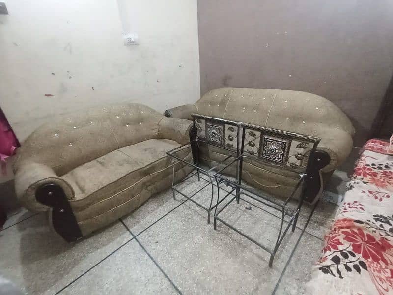 all Furniture used sale bed  set sofa set three seats. . . . . . . . . . 1