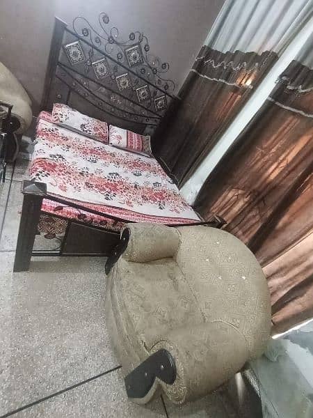 all Furniture used sale bed  set sofa set three seats. . . . . . . . . . 3