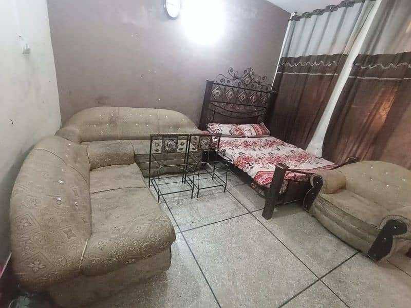 all Furniture used sale bed  set sofa set three seats. . . . . . . . . . 5