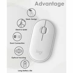 Logitech pebble M350 white color mouse 0