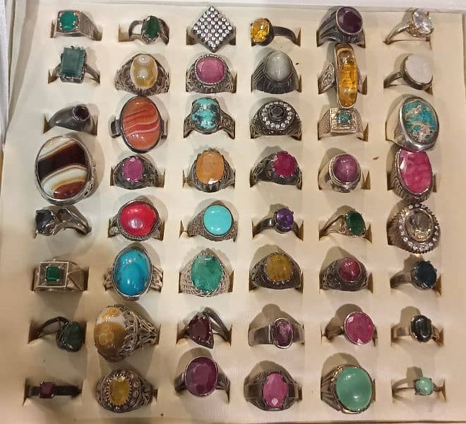 Natural stone rings and gemstones and products made of natural stones. 3