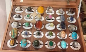 Natural stone rings and gemstones and products made of natural stones.