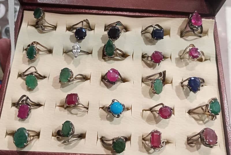 Natural stone rings and gemstones and products made of natural stones. 8