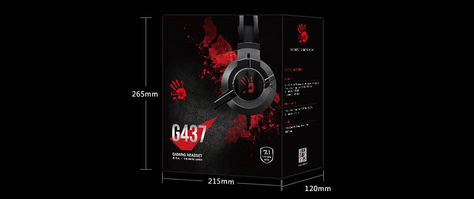 ORIGNAL Bloody G437 Glare Gaming Headphone (Gun Black) WITH BOX 2