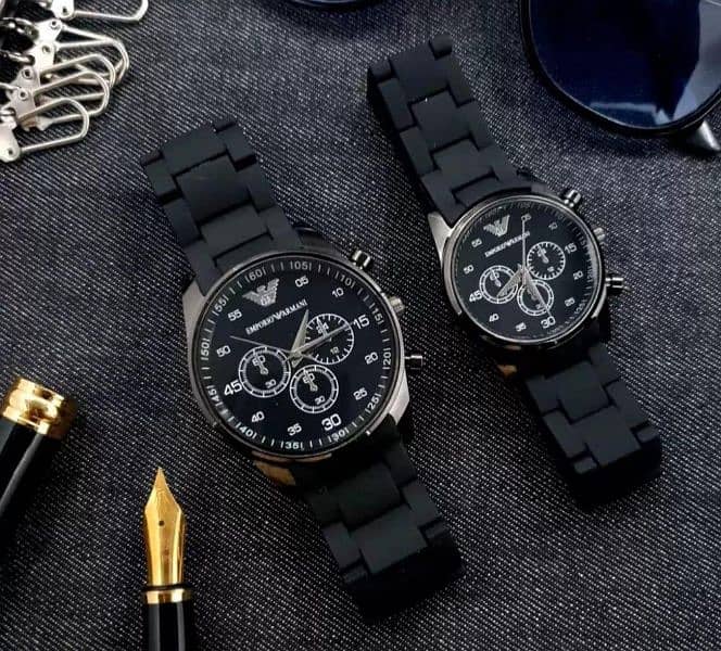 Men and women Couple watch black premium and beautiful 0